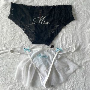 Set of 2 Bride and Mrs underwear.